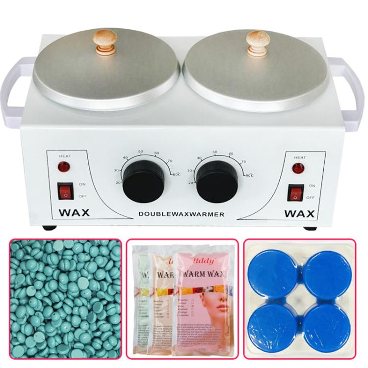 Double Pots Chocolate Melt Machine Temperature Control Hand Wax Machine Hand Heat Stirring Tool(UK Plug)