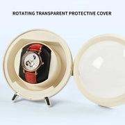 Smart Watch Winder With Anti-Magnetic Protection Silent Operation Dual Power Modes USB/Battery(White)