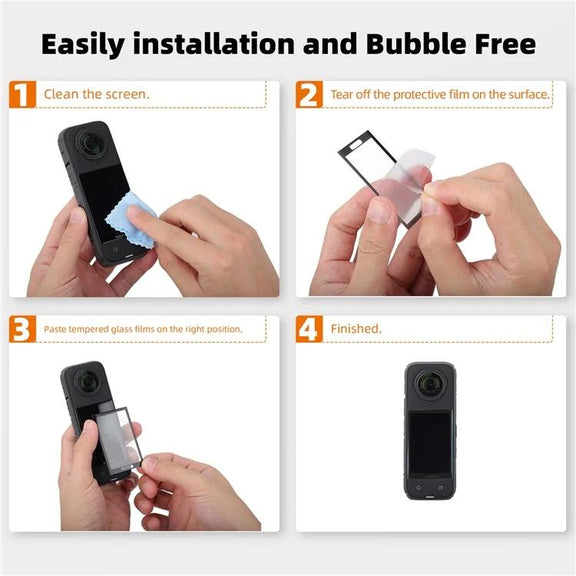 For Insta360 X5 / X4 Sunnylife Curved Tempered Film HD Anti-Explosion Anti-Drop Scratch Protective Film