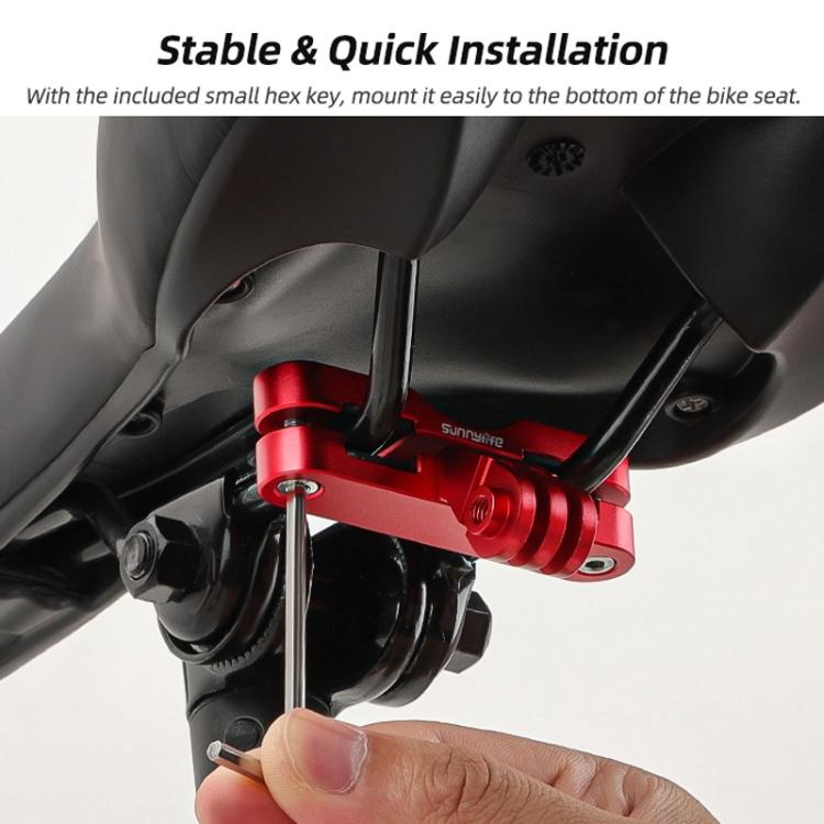 Sunnylife ZJ942 Sports Camera Bike Seat Mount Cycling Bracket(Red)