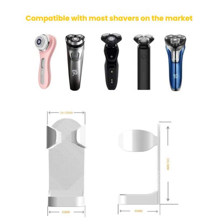 3pcs /Pack Adhesive Hook Rack for Electric Razors Shaver & Beauty Tool Organizer Semi-Open Design for Easy Access(Black)