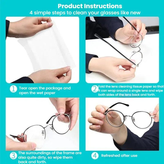 JRC F502 100pcs /Box Cleaning Glasses Paper Cell Phone Screen Cleaning Portable Alcohol Kit