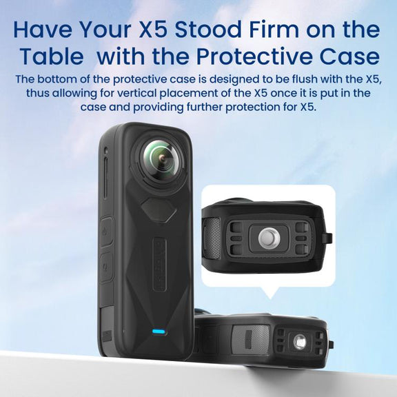 aMagisn Body Case For Insta360 X5 Action Camera Protective Accessories Gray