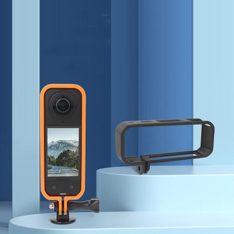 For Insta360 X5 360 Camera CQT Expandable Protective Cage Shockproof Case Vertical Orange