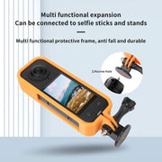 For Insta360 X5 360 Camera CQT Expandable Protective Cage Shockproof Case Vertical Orange