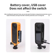 For Insta360 X5 360 Camera CQT Expandable Protective Cage Shockproof Case Vertical Orange