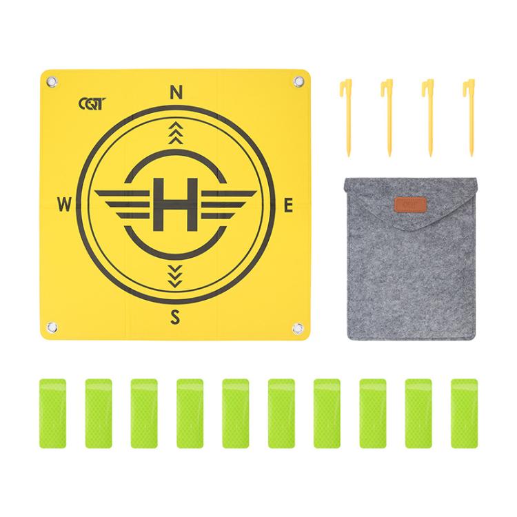 CQT 55cm Universal Reflective Drone Landing Pad Dual-Sided Water-resistant Foldable Mat with Ground Pegs(Two-Tone)