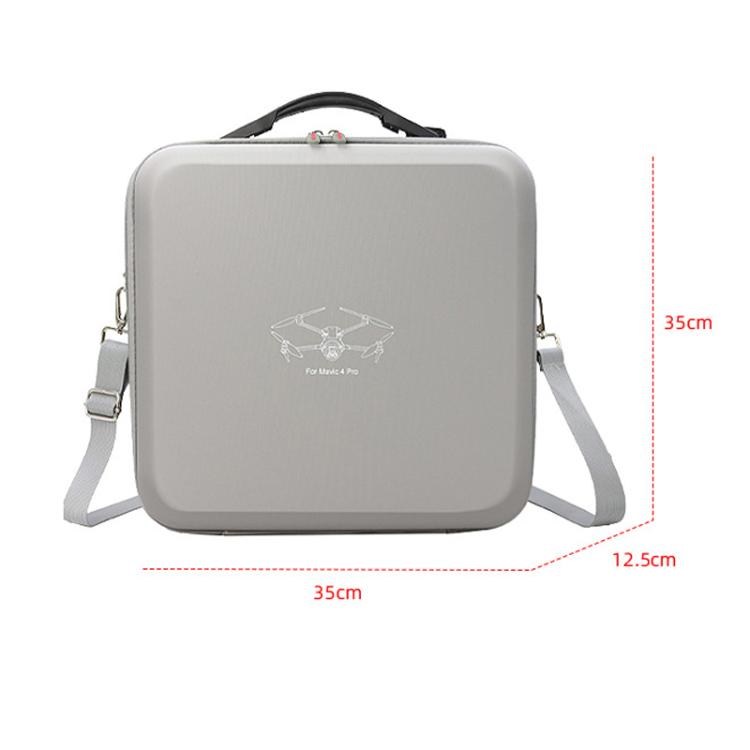 For DJI Mavic 4 Pro Fly More Combo / Creator Combo Carrying Case Durable PU Crossbody Shoulder Bag(Gray)
