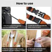 Cwatcun D193 Universal Camera Shoulder Strap Double Locking Portable Camera Accessories