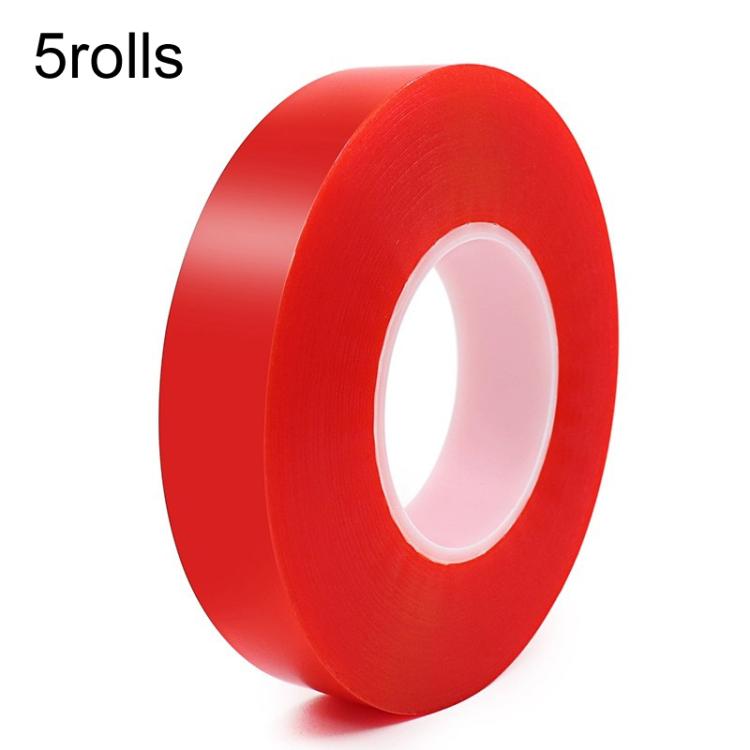 5rolls 0.2mm Thick Acrylic Polyester PET Double Sided Adhesive Tape, 10m/roll, Width: 8mm