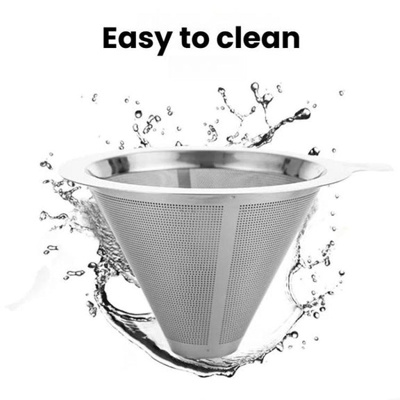 304 Stainless Steel Coffee Filter Reusable Mesh for Pour Over/Drip Coffee Maker, Spec:  2-4 Cups