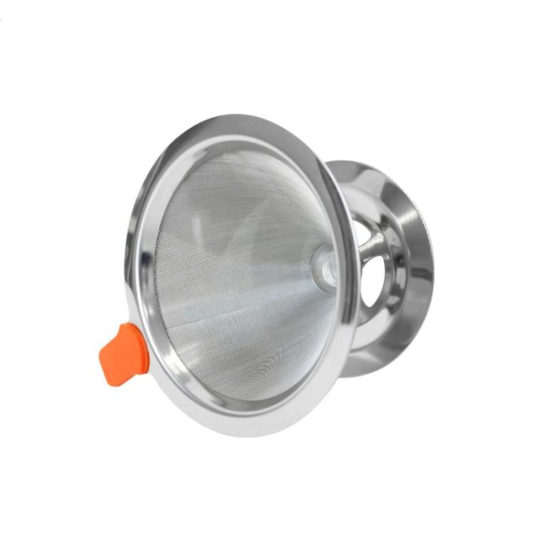 V60 Stainless Steel Coffee Filter with Base for Pour Over Brewing, Spec: 1-4 Cups 300-mesh