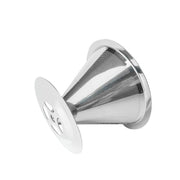 V60 Stainless Steel Coffee Filter with Base for Pour Over Brewing, Spec: 1-4 Cups 600-mesh