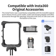 For Insta360 Ace Pro 2 / Ace Pro Camera AMagisn Quick Release Metal Cage Horizontal & Vertical Shooting Protective Frame(Black)