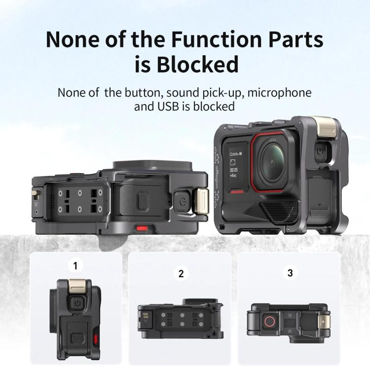 For Insta360 Ace Pro 2 / Ace Pro Camera AMagisn Quick Release Metal Cage Horizontal & Vertical Shooting Protective Frame(Black)
