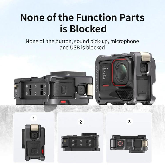 For Insta360 Ace Pro 2 / Ace Pro Camera AMagisn Quick Release Metal Cage Horizontal & Vertical Shooting Protective Frame(Black)