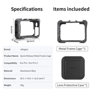 For Insta360 Ace Pro 2 / Ace Pro Camera AMagisn Quick Release Metal Cage Horizontal & Vertical Shooting Protective Frame(Black)