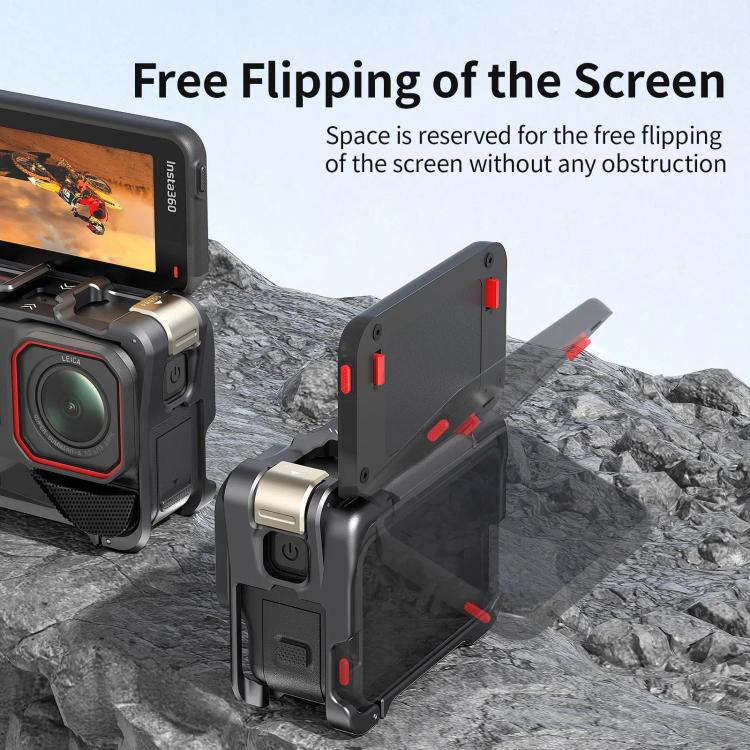 For Insta360 Ace Pro 2 / Ace Pro Camera AMagisn Quick Release Metal Cage Horizontal & Vertical Shooting Protective Frame(Black)