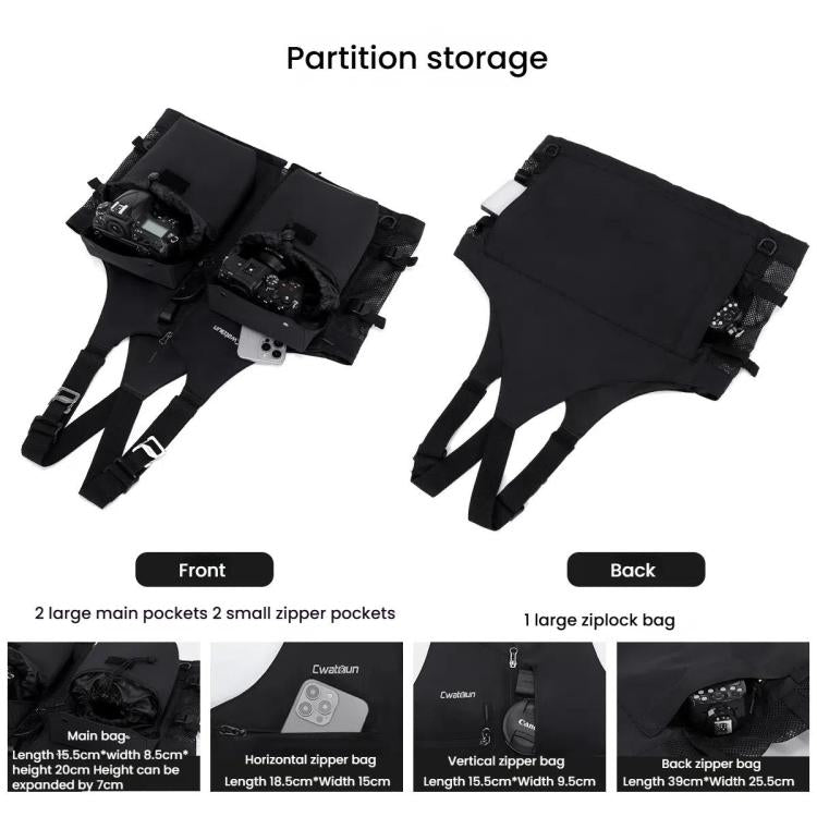 Cwatcun D192 Multifunctional Vest Outdoor Lightweight Comfortable Camera Bag