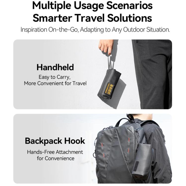 For DJI Osmo Pocket 3 Creator Combo TELESIN Universal Portable Storage Bag Carrying Case(Black)