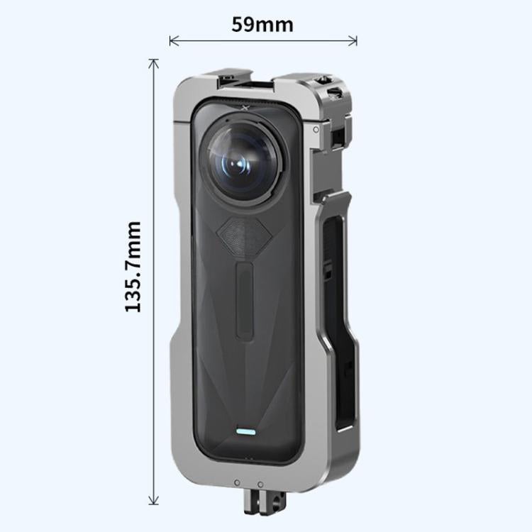 For Insta360 X5 HEPAIL AC-81 Metal Rabbit Cage Extended Protective Frame