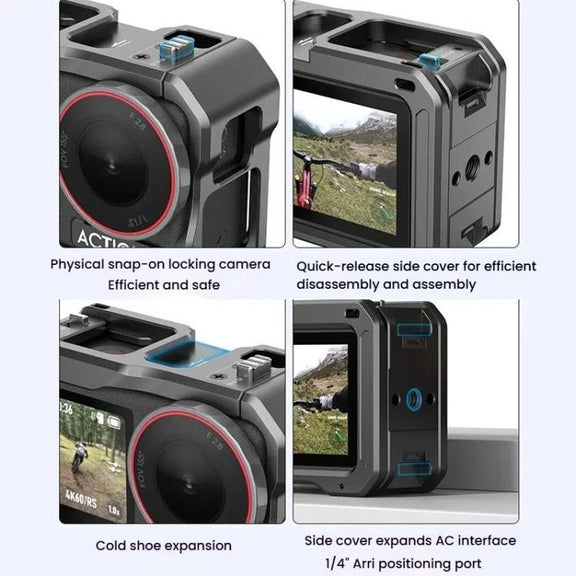 For DJI Osmo Action 5 Pro / 4 / 3 HEPAIL AC70 Metal Rabbit Cage