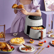 8L Air Fryer Household Multi-Function Large Capacity Oil-Free Electric Fryer, Color: White US Plug