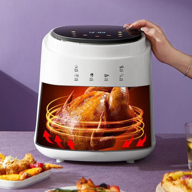 8L Air Fryer Household Multi-Function Large Capacity Oil-Free Electric Fryer, Color: Black EU Plug