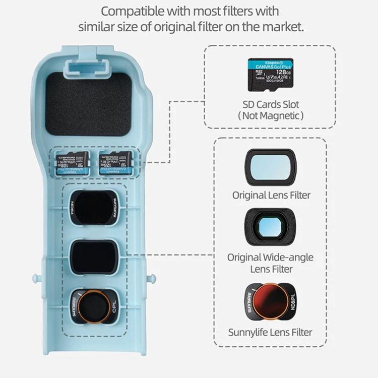 For DJI Osmo Pocket 3 Sunnylife OP3-K990 Protective Cover Body Filter Storage Top Cover Protective Case(Blue)