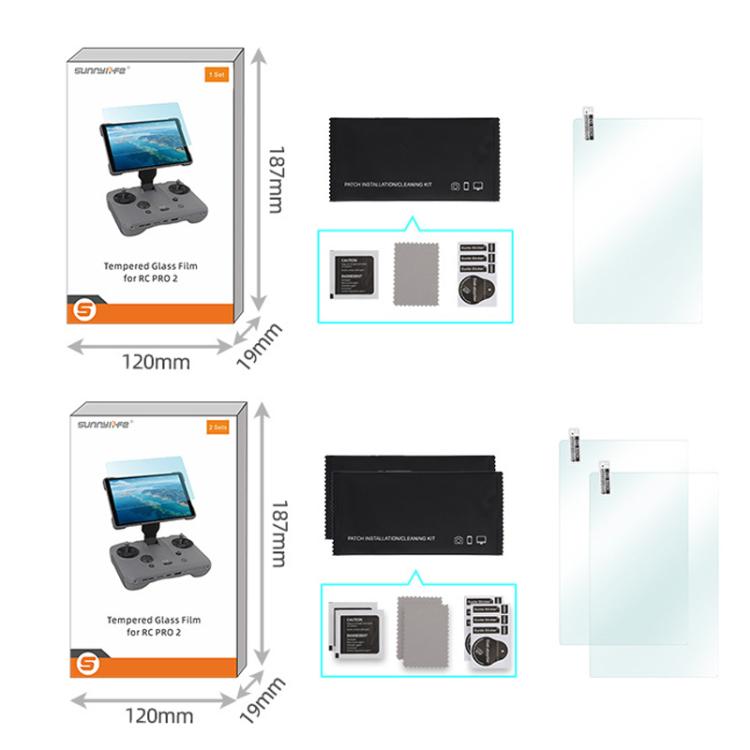 Sunnylife BHM02 2pcs For DJI RC PRO 2 / Mavic 4 Pro Tempered Glass Screen Protector Explosion-proof Protective Film