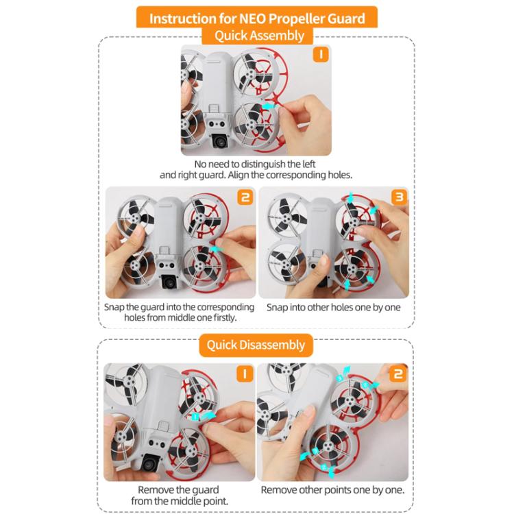 For DJI NEO Sunnylife NE-KC863 Paddle Blade Protective Cover Anti-Collision Ring(Orange)