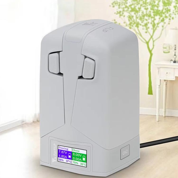 For DJI Flip YX Dual-Slot Vertical Bttery Charger Charging Station With Color Screen