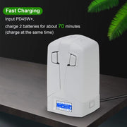 For DJI Flip YX Dual-Slot Vertical Bttery Charger Charging Station With Color Screen
