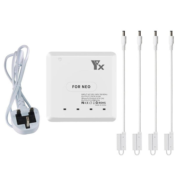 For DJI Neo Drone YX 4-port Battery Charger Charging Hub UK Plug
