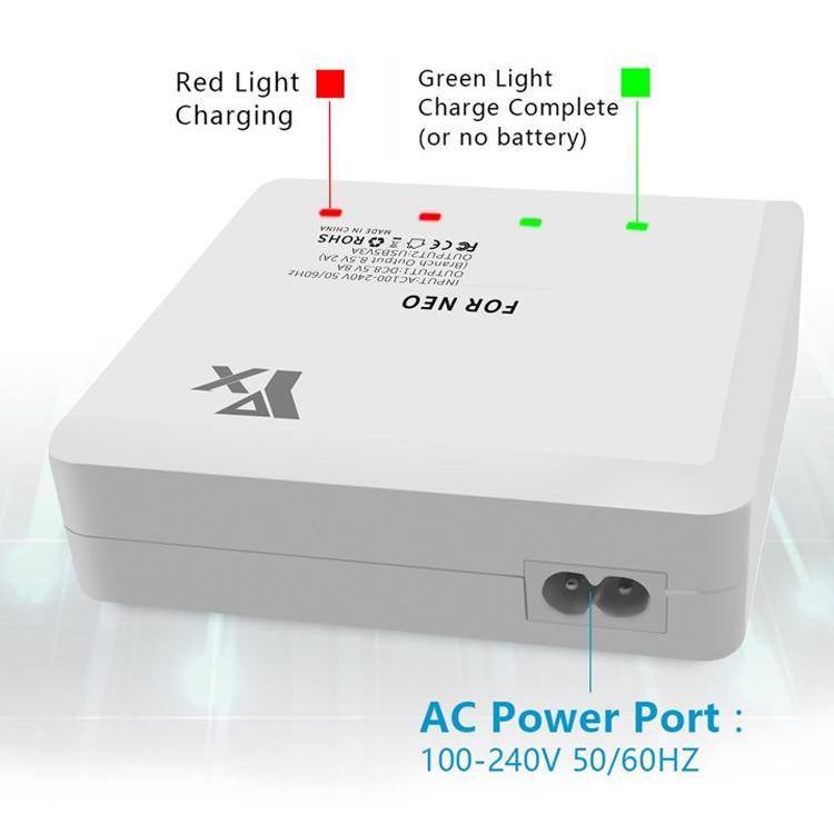 For DJI Neo Drone YX 4-port Battery Charger Charging Hub EU Plug
