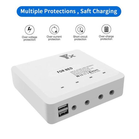 For DJI Neo Drone YX 4-port Battery Charger Charging Hub EU Plug