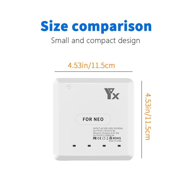 For DJI Neo Drone YX 4-port Battery Charger Charging Hub EU Plug