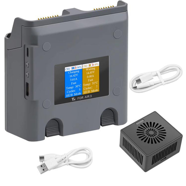 For DJI Air 3/Air 3S YX 2-Way Battery Charger Charging Butler With Color Screen Drone Accessories