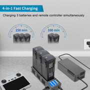 For DJI Mavic 3 YX Battery Charger Discharger Hub 3-in-1 Smart Charging Station With Color Screen EU Plug