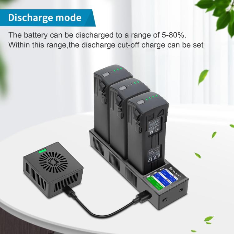 For DJI Mavic 3 YX Battery Charger Discharger Hub 3-in-1 Smart Charging Station With Color Screen EU Plug