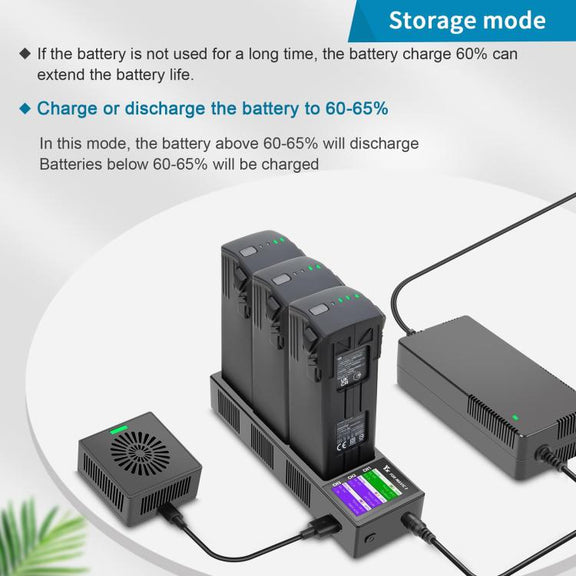 For DJI Mavic 3 YX Battery Charger Discharger Hub 3-in-1 Smart Charging Station With Color Screen EU Plug
