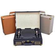SDRD Wooden Box Karaoke Machine With Wireless Dual Mics All-In-One Speaker System Supports U Disk/TF Card(Brown)
