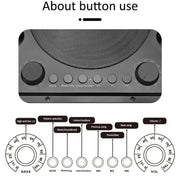 SDRD Wooden Box Karaoke Machine With Wireless Dual Mics All-In-One Speaker System Supports U Disk/TF Card(Gray)