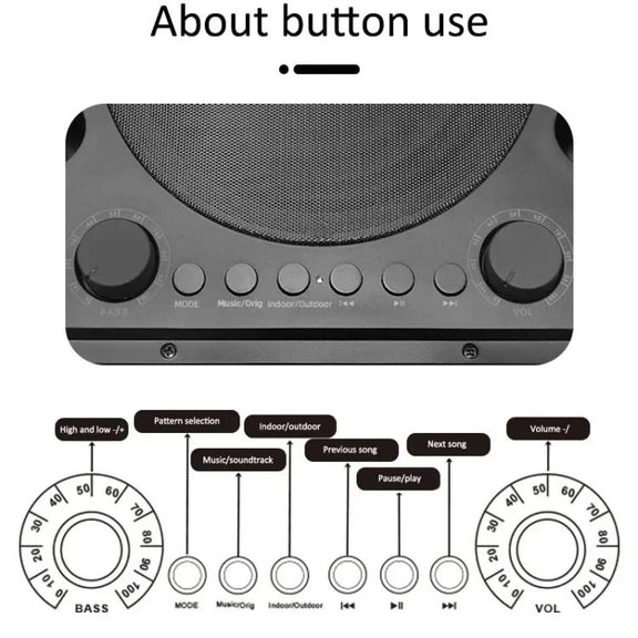 SDRD Wooden Box Karaoke Machine With Wireless Dual Mics All-In-One Speaker System Supports U Disk/TF Card(Gray)
