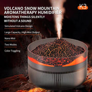 2L Volcanic Essential Oil Diffuser Humidifier Large Capacity Aromatherapy Mist Diffuser Top-Fill Water Tank(Black)