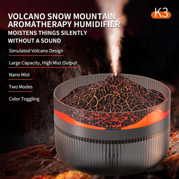 2L Volcanic Essential Oil Diffuser Humidifier Large Capacity Aromatherapy Mist Diffuser Top-Fill Water Tank(White)