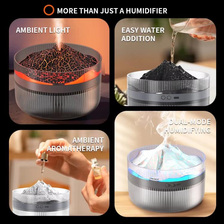 2L Volcanic Essential Oil Diffuser Humidifier Large Capacity Aromatherapy Mist Diffuser Top-Fill Water Tank(White)