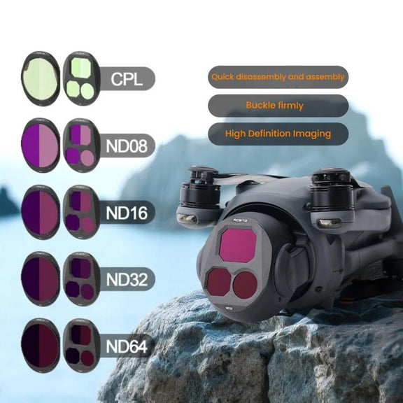For DJI Mavic 4 Pro RCSTQ Lens Filter, Style: CPL+ND8/PL+ND16/PL+ND32/PL