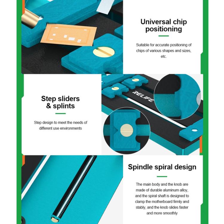 RELIFE RL-601L Mini Rotary Mobile Phone Motherboard Repair Multi-Use Card Holder High Temperature Resistant Fixed Card Slot