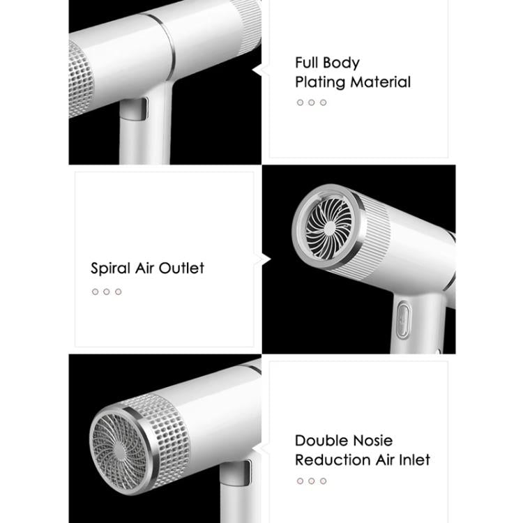 T-Shaped Hair Dryer with Smart Inverter Technology High-Power Blow Dryer for Home & Salon Use US Plug(White)